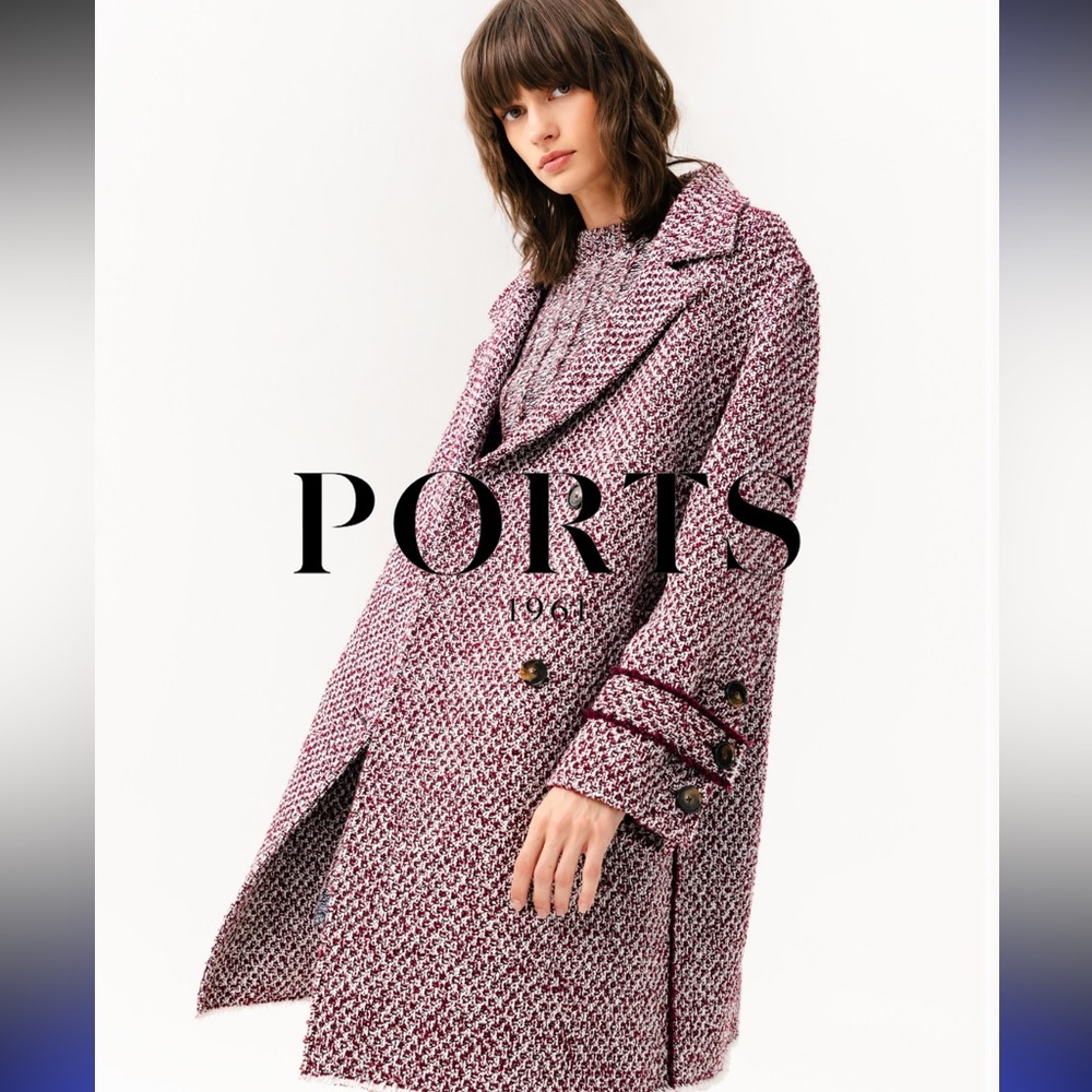 Vintage purple tweed trench pea coat